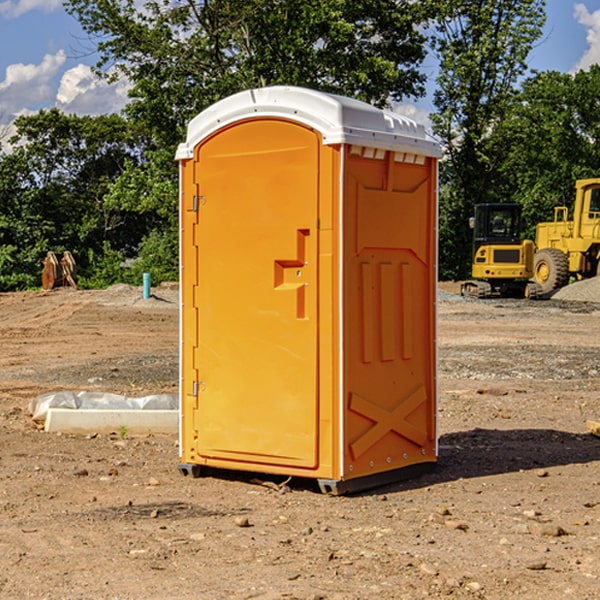 how often are the portable restrooms cleaned and serviced during a rental period in Cassville